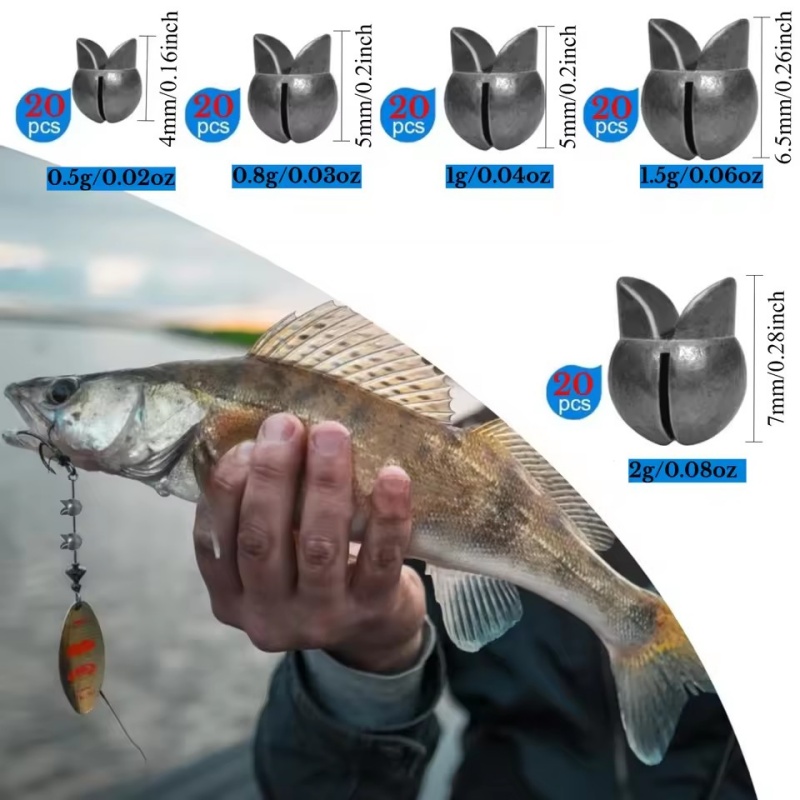 50/100pcs Fishing Weights Kit  - đánh giá và giá Freshwater Fishing Kit